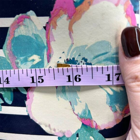 Joules Navy Blue Watercolor Floral Stripe Rain Boots Size 8 **small flaw** - Picture 16 of 16